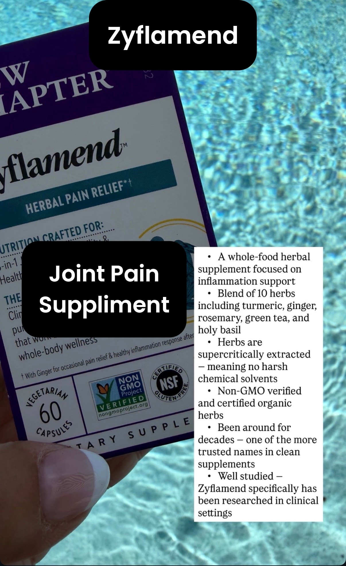 New Chapter Zyflamend

Ten anti-inflammatory herbs in one supplement. Turmeric, ginger, holy basil, rosemary and more. If inflammation is something you are actively working on this one is worth knowing about. 🌿

#NewChapter #Zyflamend #AntiInflammatory #CleanSupplements #LowToxLiving #InflammationSupport #HolisticHealth #CleanLiving #NaturalSupplements #GutHealth