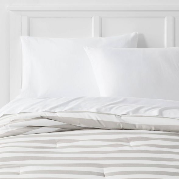 Microfiber Stripe Reversible Comforter - Room Essentials™ | Target