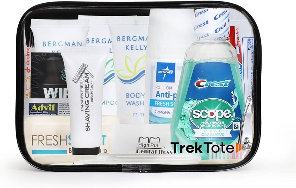 TrekTote 20-Piece Travel Toiletry Convenience Kit - Personal Care Travel Hygiene Essentials Bag w... | Amazon (US)