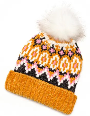 Chalet Fair Isle Faux Fur Pompom Hat | Nordstrom