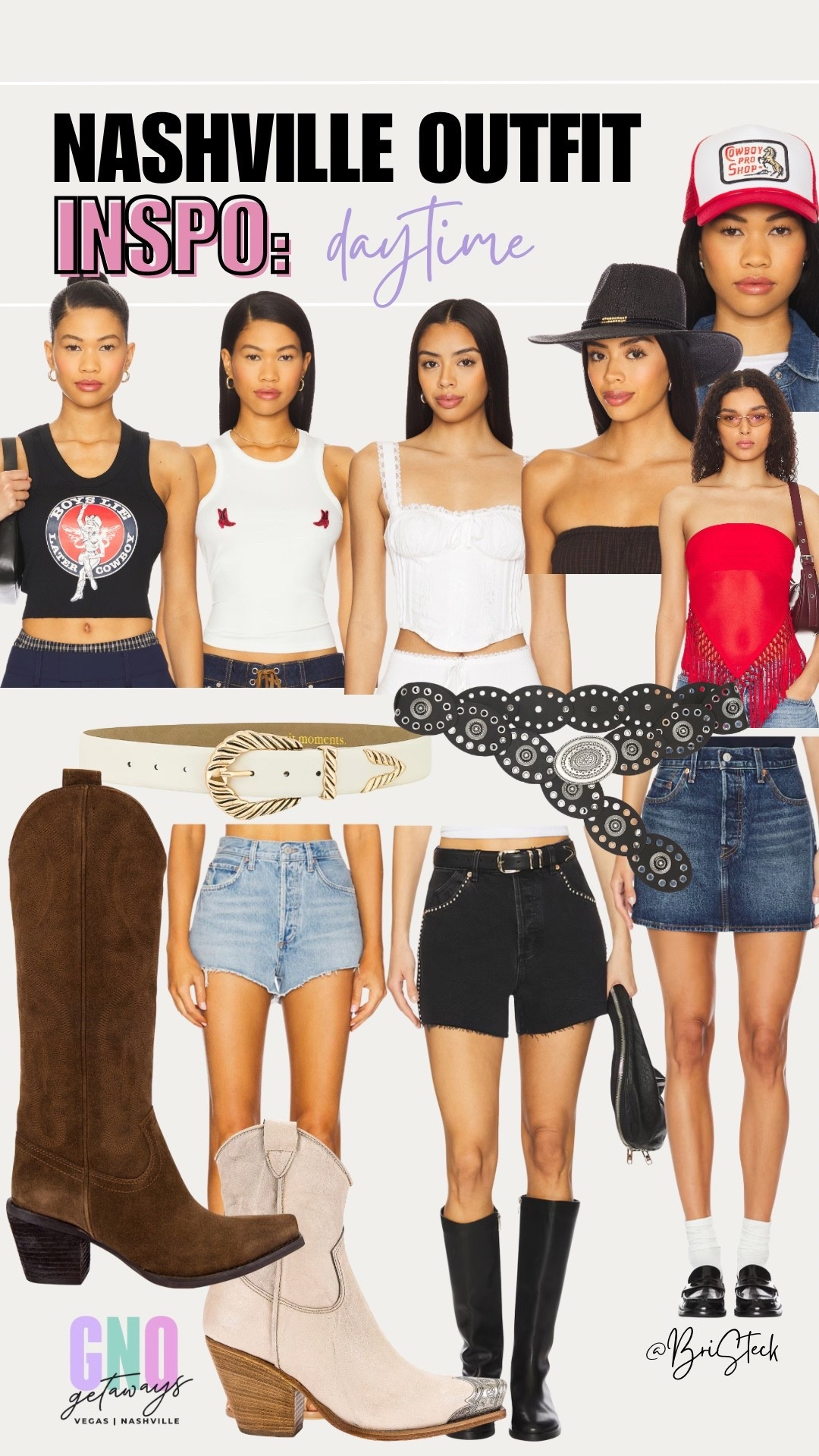 Nashville during the day is SO fun! We have tons of awesome activities for you to browse on our blog, but of course we also have outfit ideas as well. I am loving the western boots paired with denim and a cute top. My personal fave is the white tank with little red boots! 

#nashville #western #cowboyboots #boots #belt #revolve #levis #agolde #girlstrip #bachelorette #bacheloretteparty #travel #westernvibe 

#LTKStyleTip #LTKTravel #LTKShoeCrush
