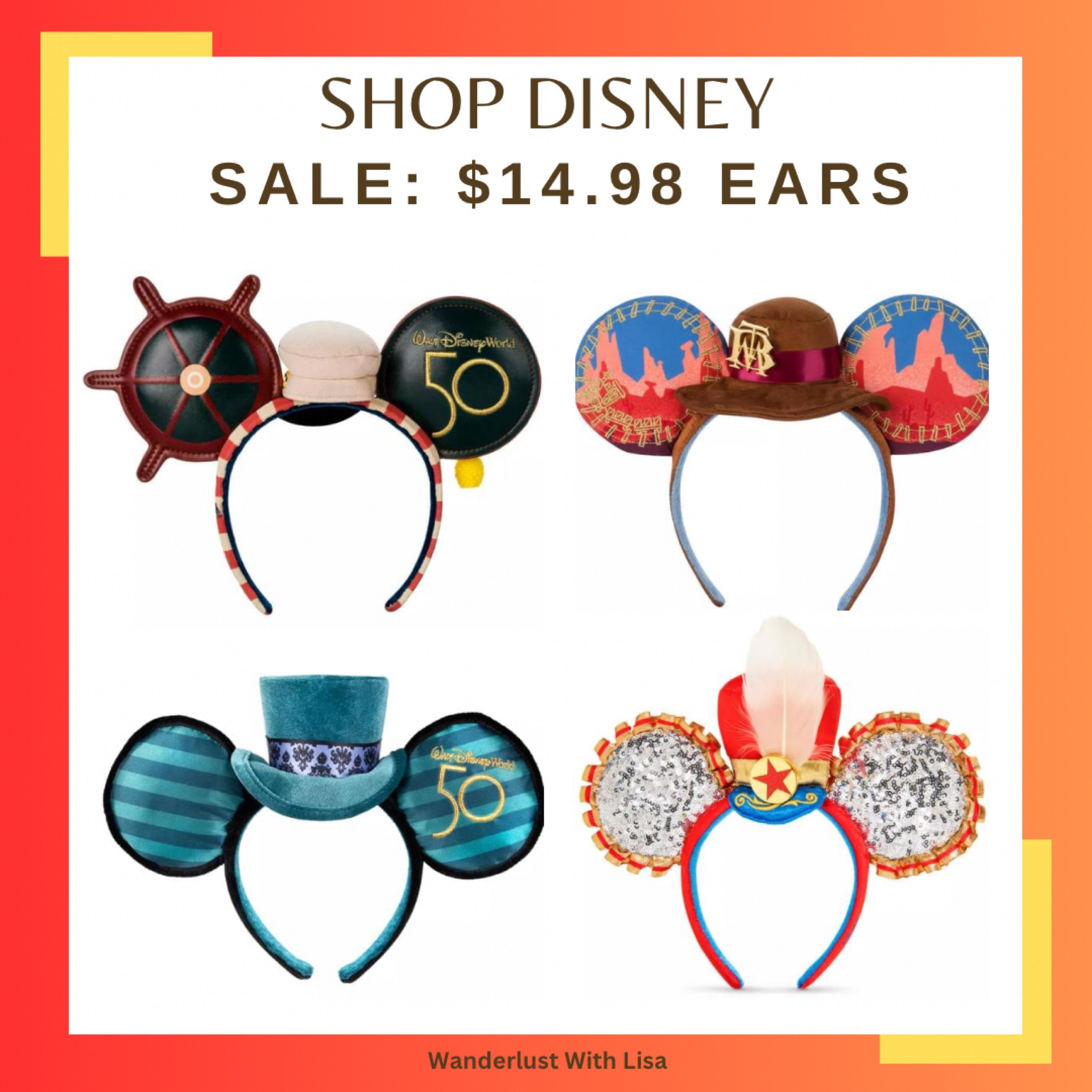 SALE on Disney Ears at shopDisney: $14.98 each, part of the Mickey’s Main Attraction

Disney sale, Disney merchandise, Mickey ears, Disney accessories, Disney necessities 

#LTKunder50 #LTKsalealert #LTKtravel