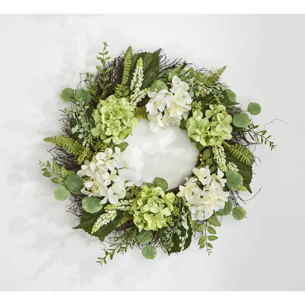 Hydrangea 24" Polyester Wreath | Wayfair North America