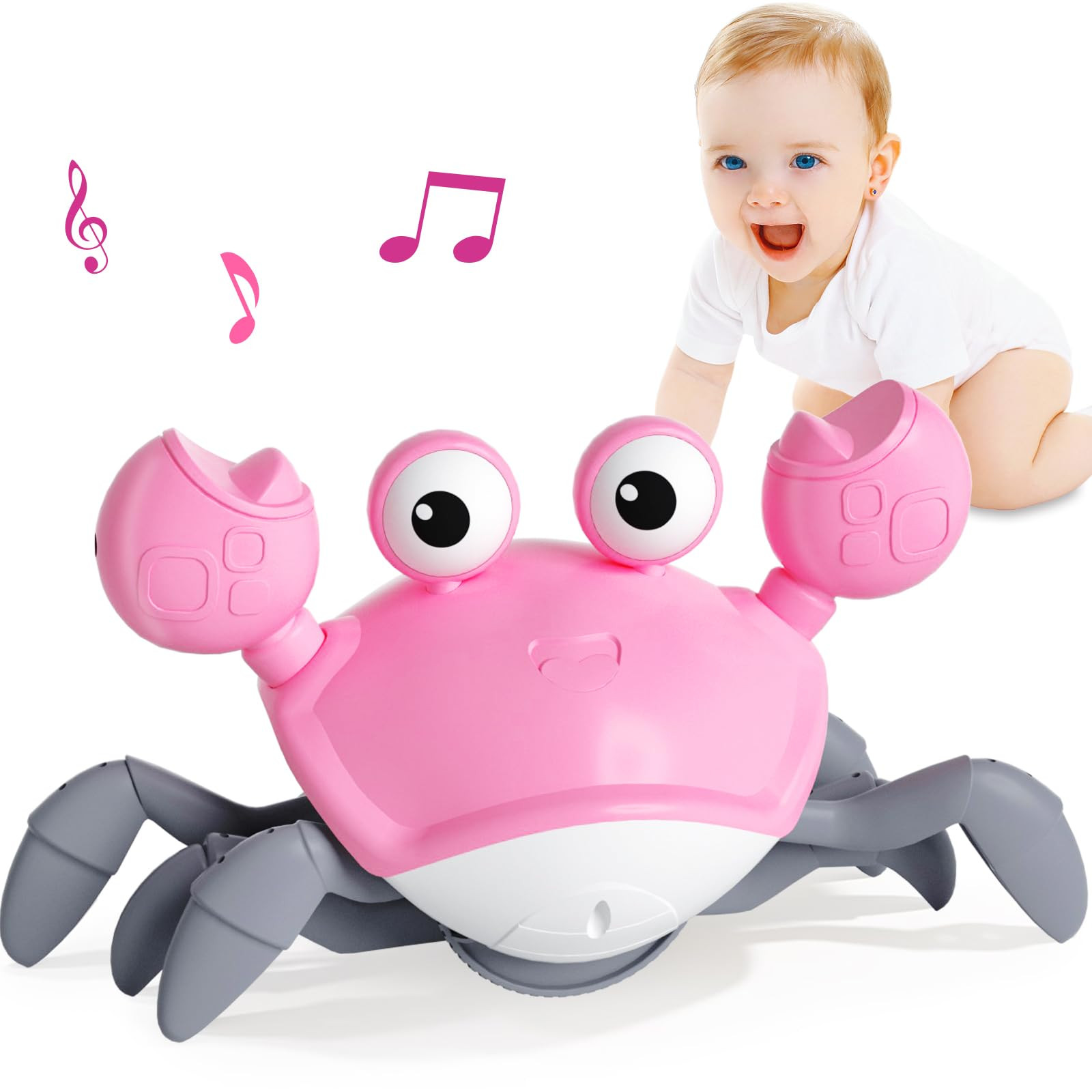 Dreampark Baby Girl Toys Toddler Gifts: Tummy Time Crawling Crab Baby Toys Infant Toddlers Montes... | Amazon (US)