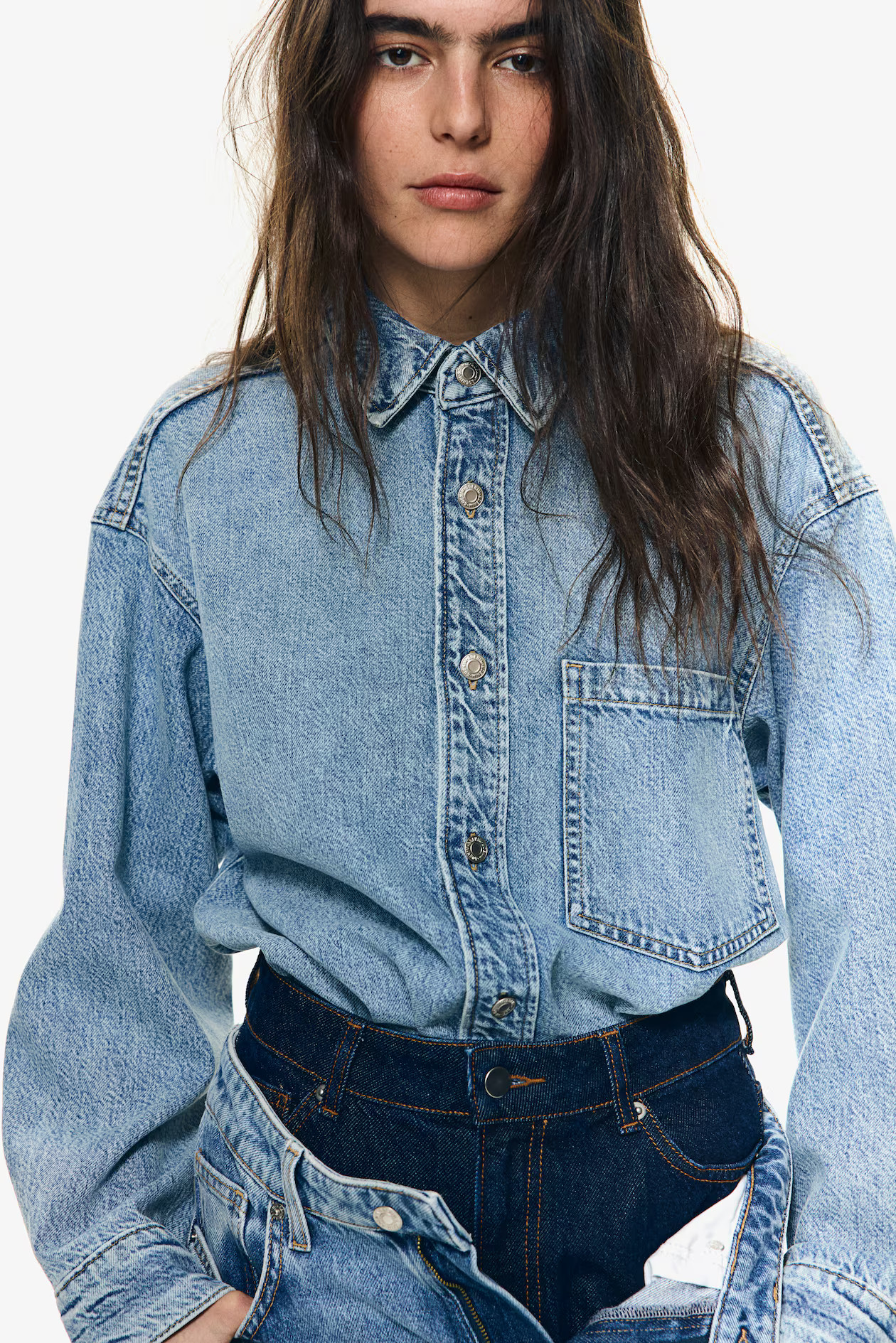 Feather Soft Oversized Denim Shirt | H&M (US + CA)