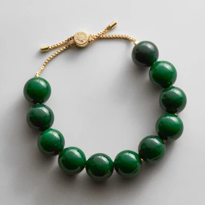 Jane Beaded Bracelet - Dark Green | BaubleBar