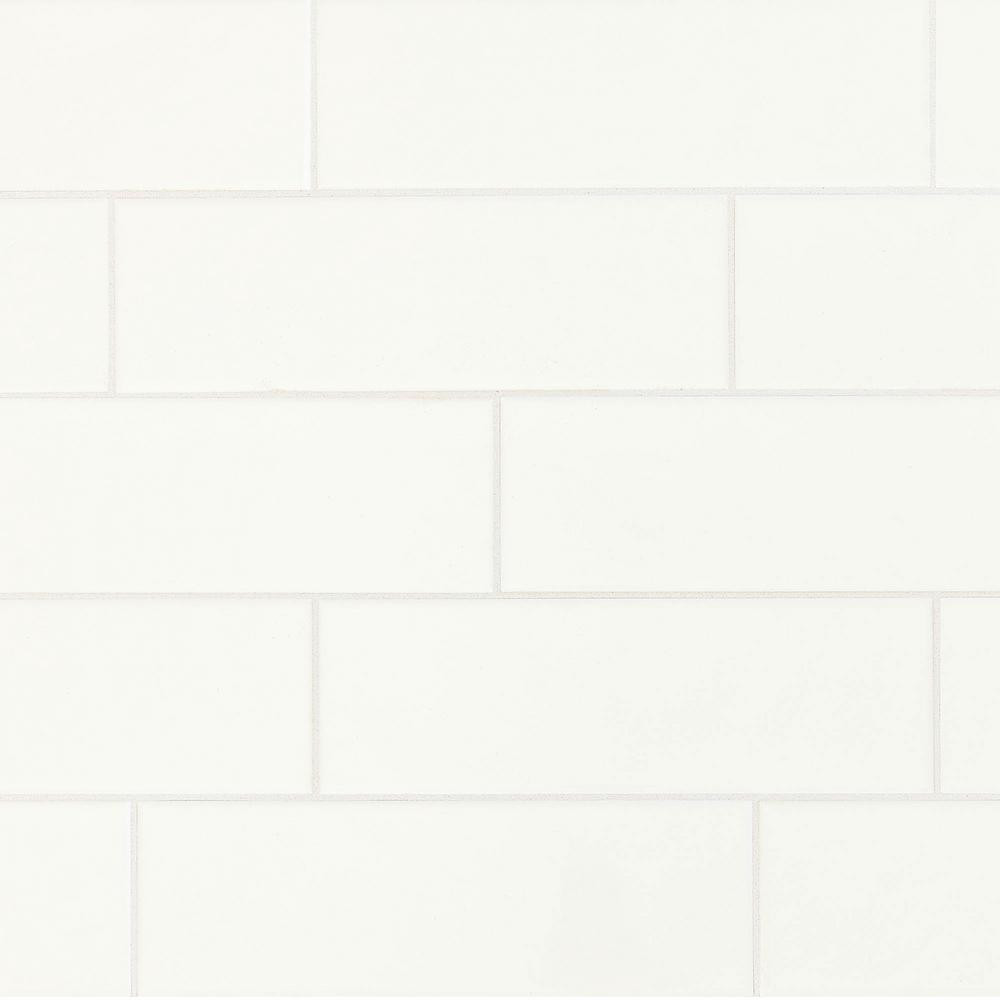 Daltile Restore 4 in. x 12 in. Glazed Ceramic Bright White Subway Tile (10.64 sq. ft. / case)-RE1... | The Home Depot