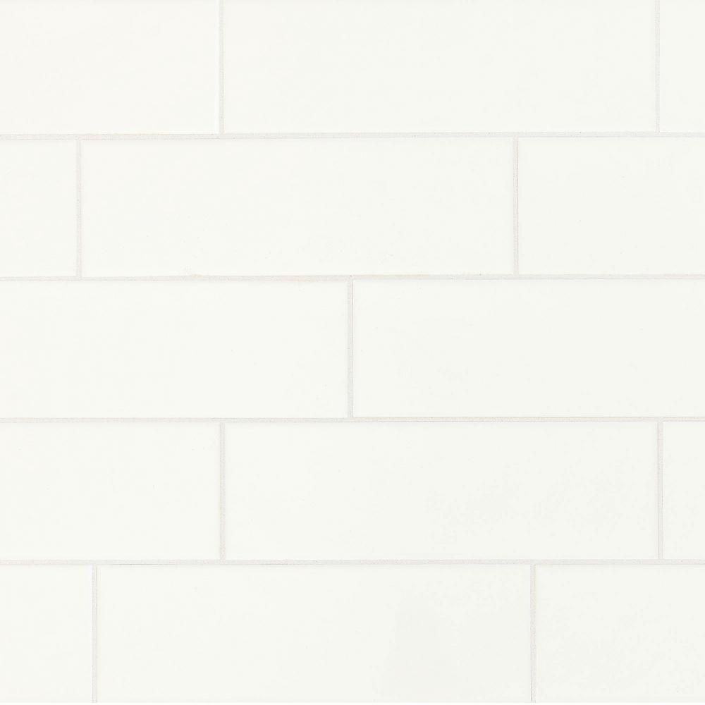 Daltile Restore 4 in. x 12 in. Glazed Ceramic Bright White Subway Tile (10.64 sq. ft. / case)-RE1... | The Home Depot