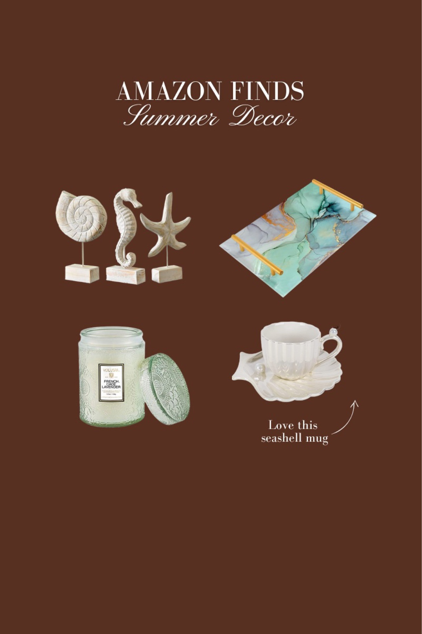 Loving these ocean inspired home decor from #Amazon! #AmazonFinds #SummerStyle #SummerHomeDecor #HomeDecor 

#LTKunder100 #LTKhome #LTKFind