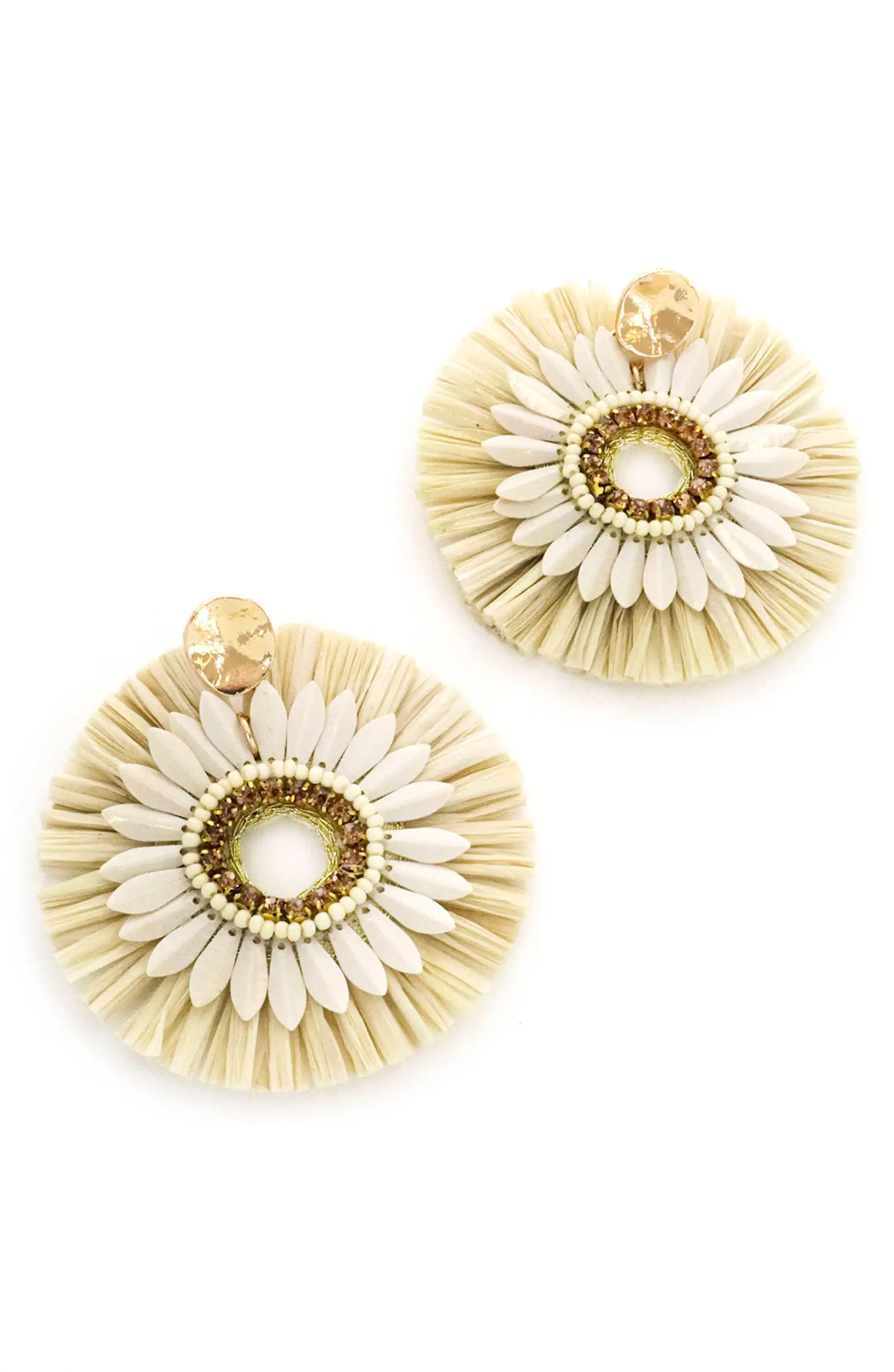 Raffia Circle Statement Drop Earrings | Nordstrom
