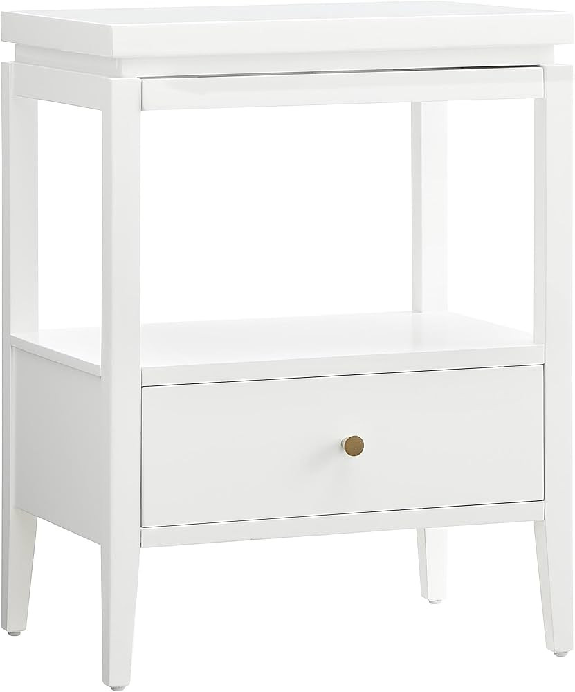 Opava White Wood 1-Drawer Nightstand with Floating Style Top | Amazon (US)