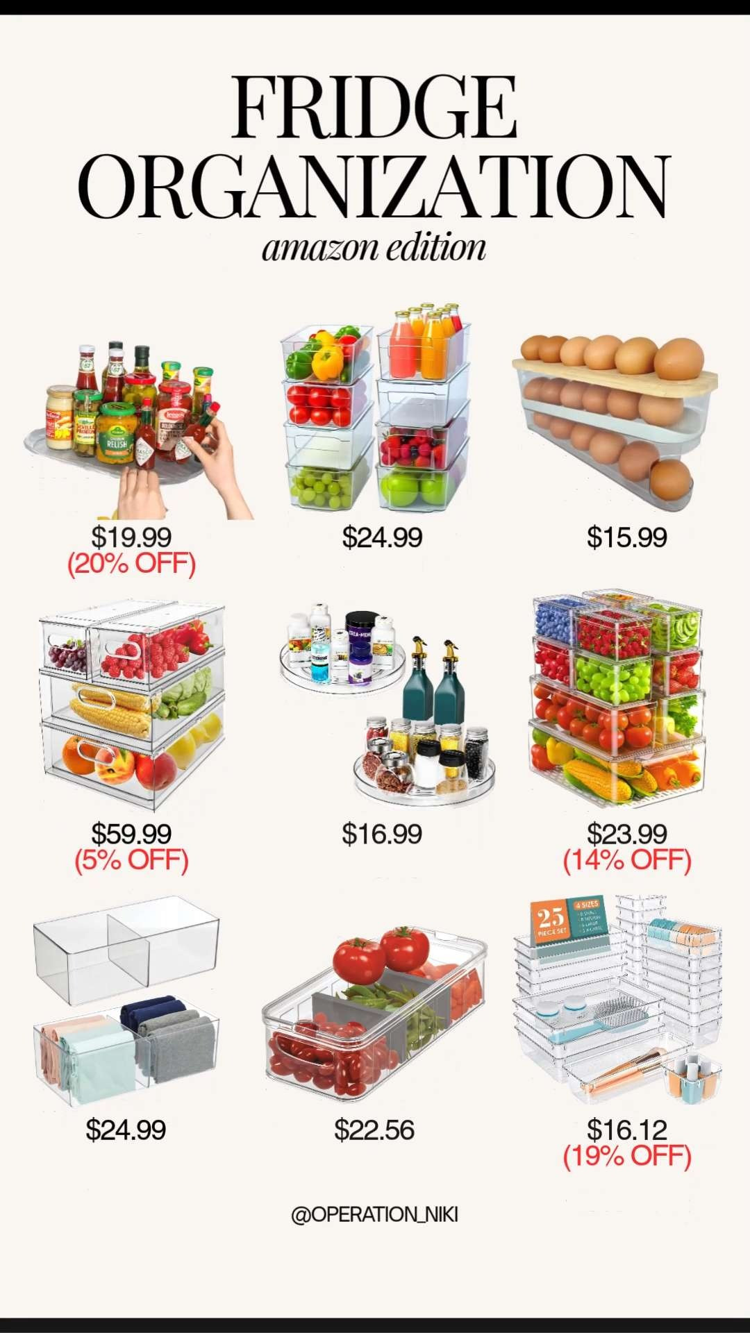 Fridge organization from Amazon makes daily routines easier and keeps everything visible and accessible. A well-organized fridge supports better habits, smoother meal prep, and a more functional home organization system overall. Follow for more @OPERATION_NIKI on IG, TikTok, & Facebook #homeorganization #fridgeorganization #amazonfinds #amazonhome #organizedhome #kitchenorganization #homeorganizationideas #organizationinspo #householdorganization #operationniki #LTKFindsUnder50 #LTKFindsUnder100

#LTKfoodie #LTKHome