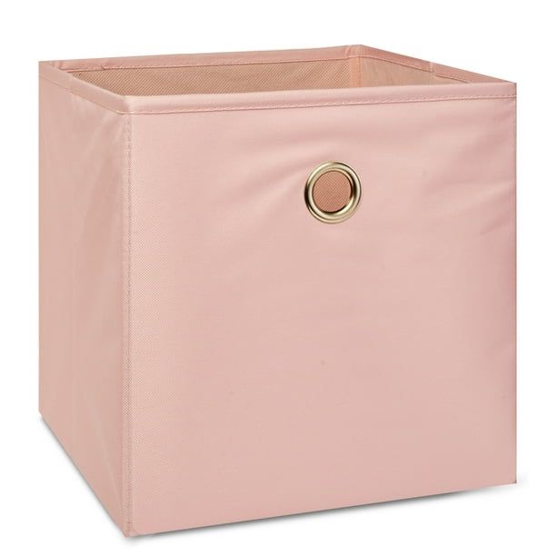 Mainstays Collapsible Fabric Cube Storage Bin (10.5" x 10.5"), Pearl Blush | Walmart (US)