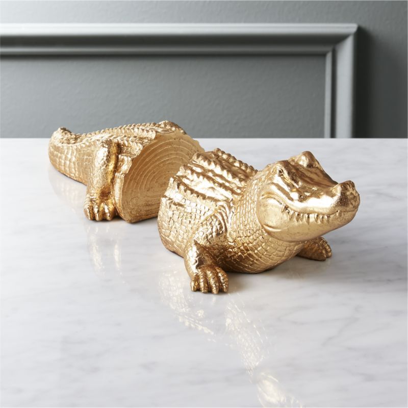 Set of 2 Alligator BookendsCB2 Exclusive Order now.  Limited quantity available.ZIP Code 32099Cha... | CB2