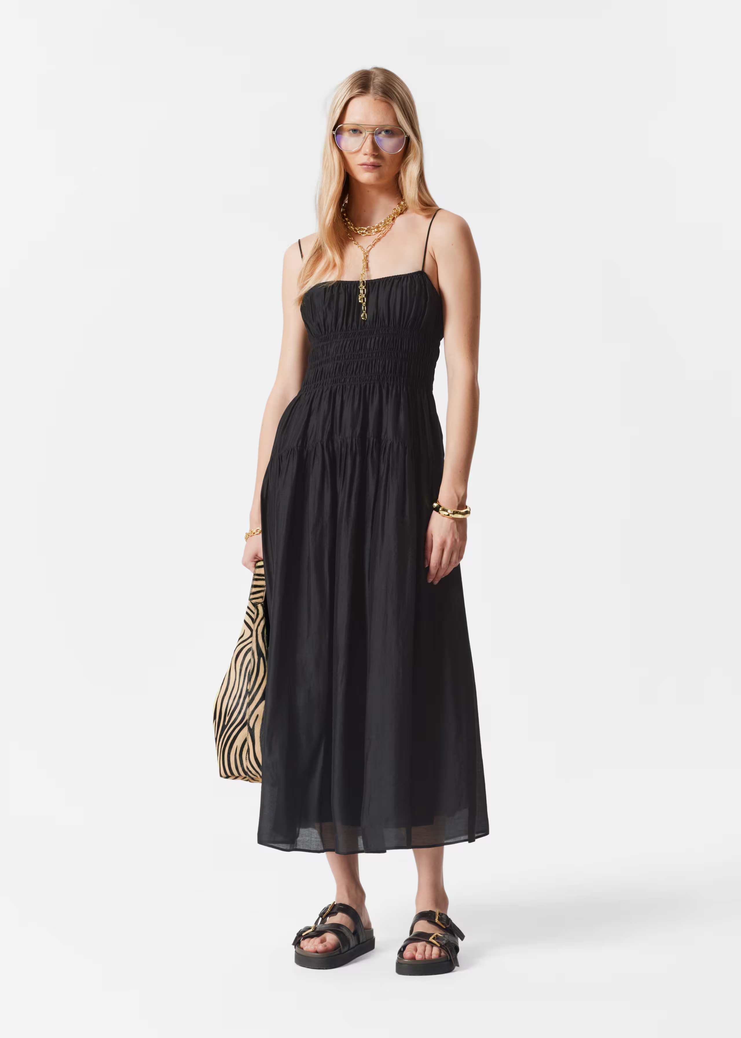 Ruched Midi Dress - Black - Midi dresses - & Other Stories GB | & Other Stories UK