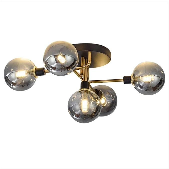 BOKT Mid Century Antique Brass Flush Mount Ceiling Light Modern Brushed Gold Flush Mount Ceiling ... | Amazon (US)