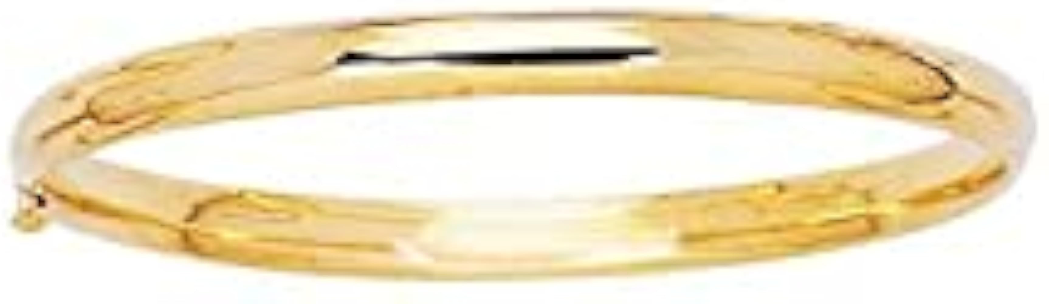 14 Karat Gold Polished Children Bangle with Box Clasp, 5.5 inch & 5.5 mm, Yellow | Amazon (US)