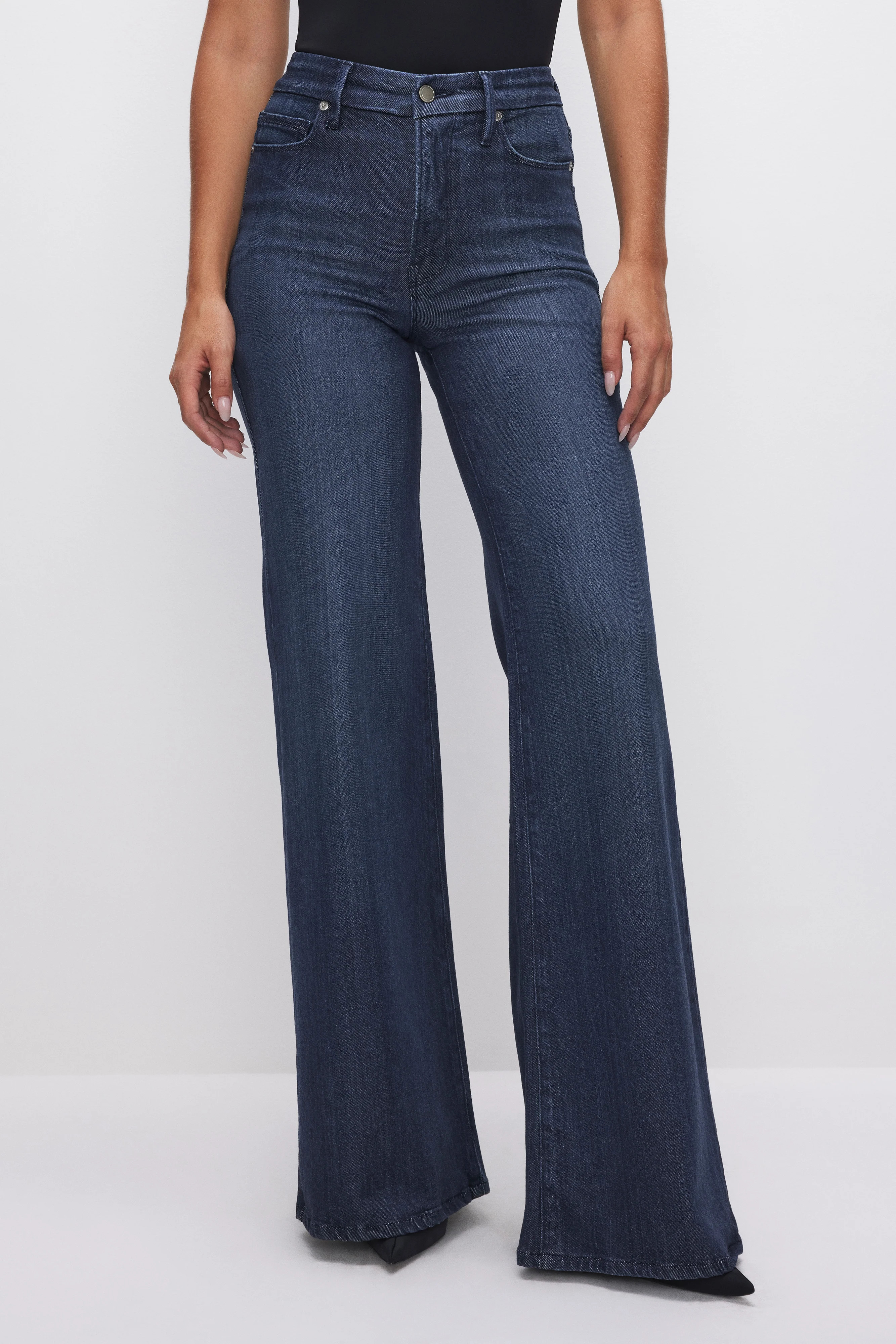 SOFT-TECH GOOD WAIST PALAZZO JEANS | INDIGO501 - GOOD AMERICAN | Good American