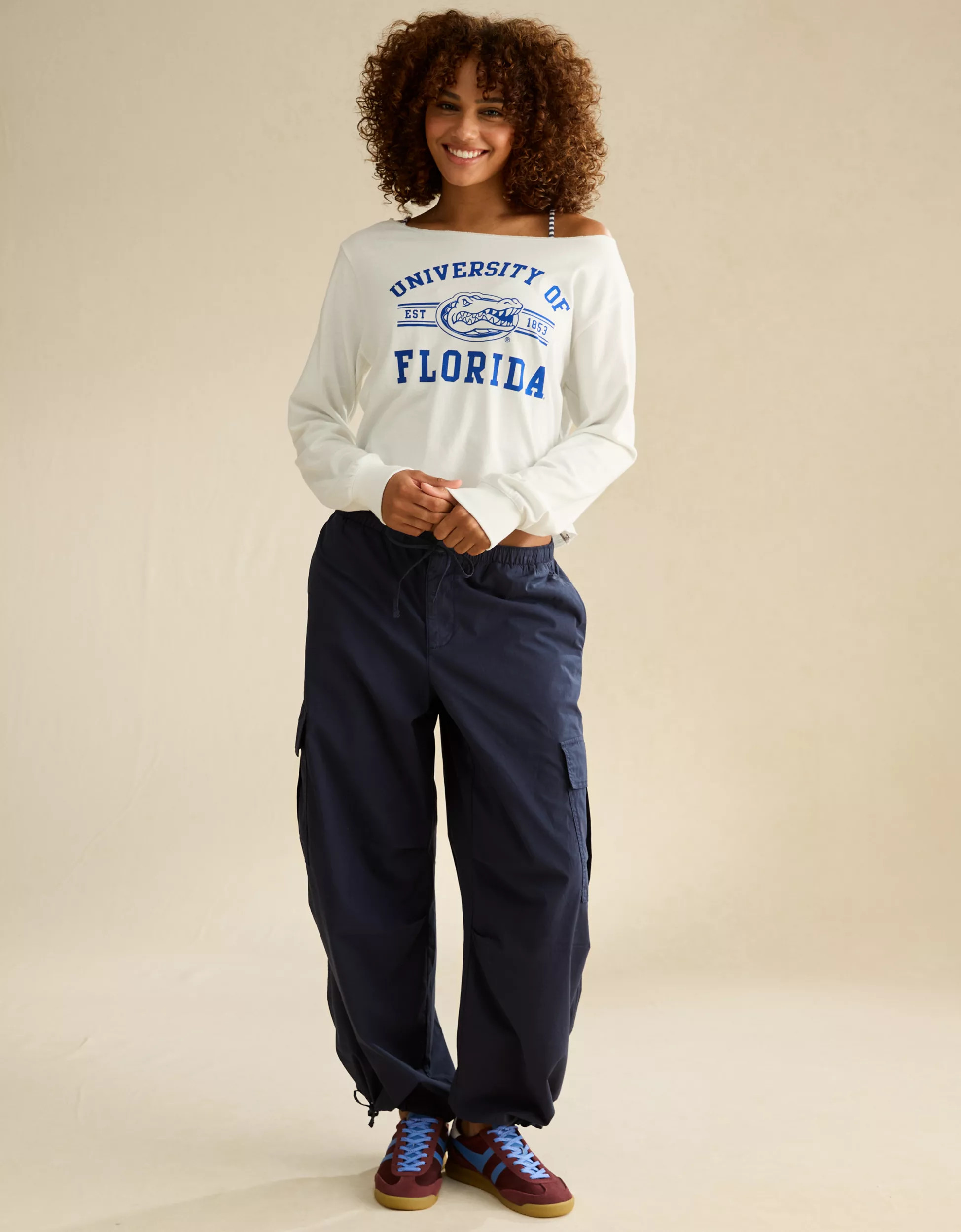 AE Florida Gators Off-the-Shoulder Graphic T-Shirt | American Eagle Outfitters (US & CA)