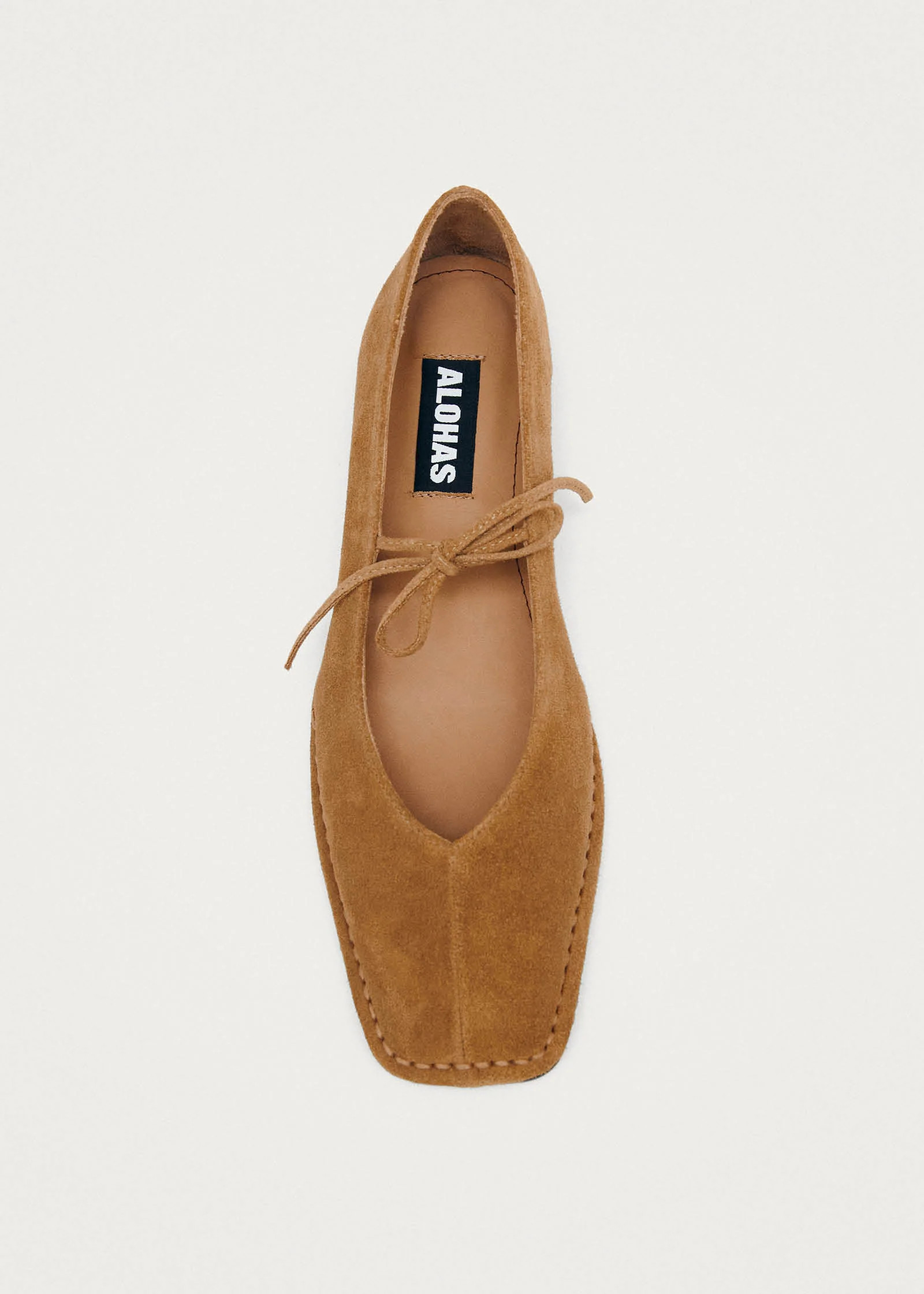 Sway Suede Tan Leather Ballet Flats | Alohas AU