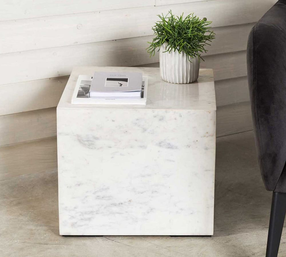 Iris Square Marble End Table (18") | Pottery Barn (US)