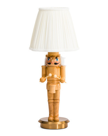 5X17 Nutcracker Cordless Lamp With Pleated Shade | TJ Maxx