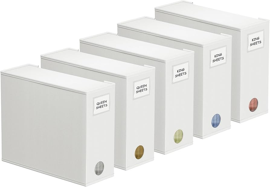 SpaceAid 5 Pack Bed Sheet Organizers and Storage, Foldable Sheet Organizer for Linen Closet, Shee... | Amazon (US)