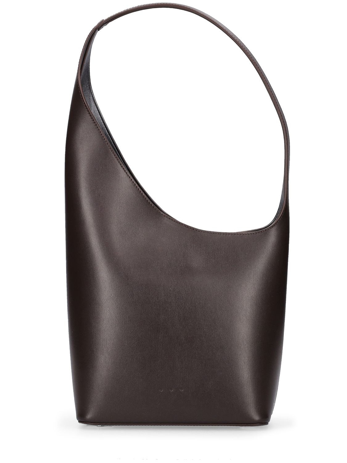 Aesther Ekme - Demi lune smooth leather shoulder bag - Dark Truffle | Luisaviaroma | Luisaviaroma