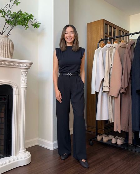 #10 most loved workwear or 2023: crepe Sloane tailored pants  

Top xs 
Crepe tailored pants - 25 reg, runs tight on the waist! compared to the Sloane crepe trousers, I love these because they have a more flowy silhouette, wrinkle less, and look more elevated
Birdies Flats - runs 1/2 size small

#LTKfindsunder100 #LTKMostLoved #LTKworkwear