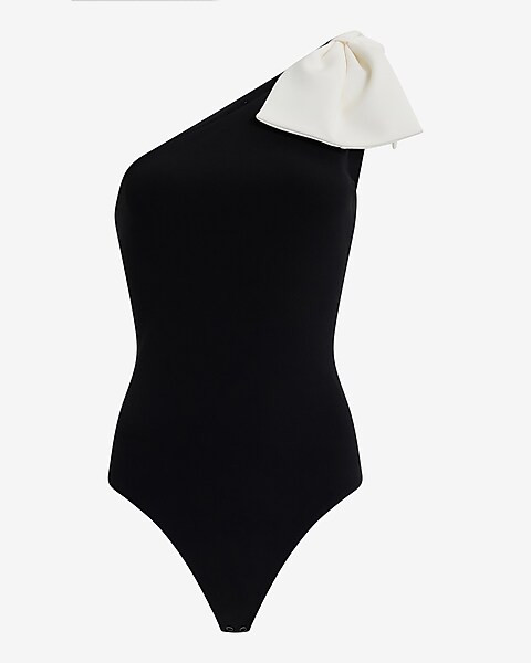 Bow One Shoulder Sleeveless Bodysuit | Express