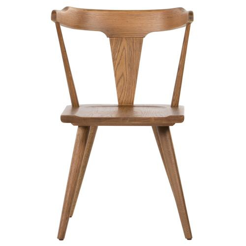 Open Box Antonio Mid Century Modern Brown Oak Wood Dining Chair | Kathy Kuo Home