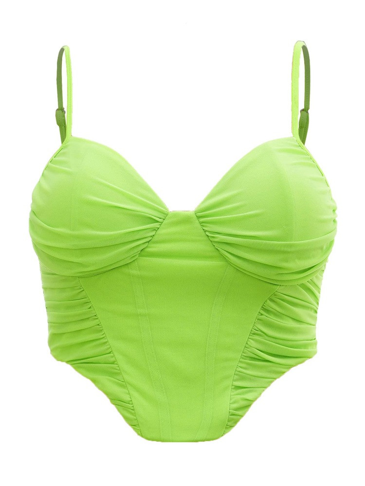 SHEIN Plus Ruched Asymmetrical Hem Mesh Cami Top | SHEIN