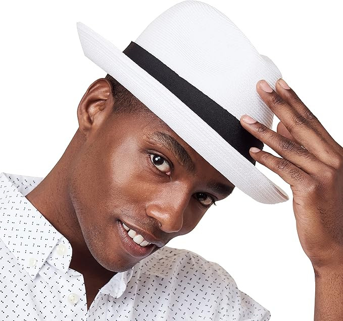 Pineapple&Star Genoa Fedora Bucket Sun Straw Beach Hat Fine Braid UPF50+ Unisex | Amazon (US)