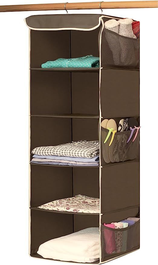 Simple Houseware 5 Shelves Hanging Closet Organizer, Bronze | Amazon (US)