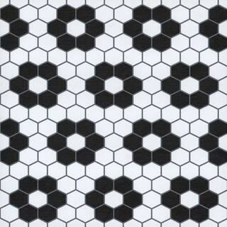 Biscotto Black 12 in. W x 12 in. L Peel and Stick Vinyl Tile Flooring (20 sq. ft./Case) | The Home Depot