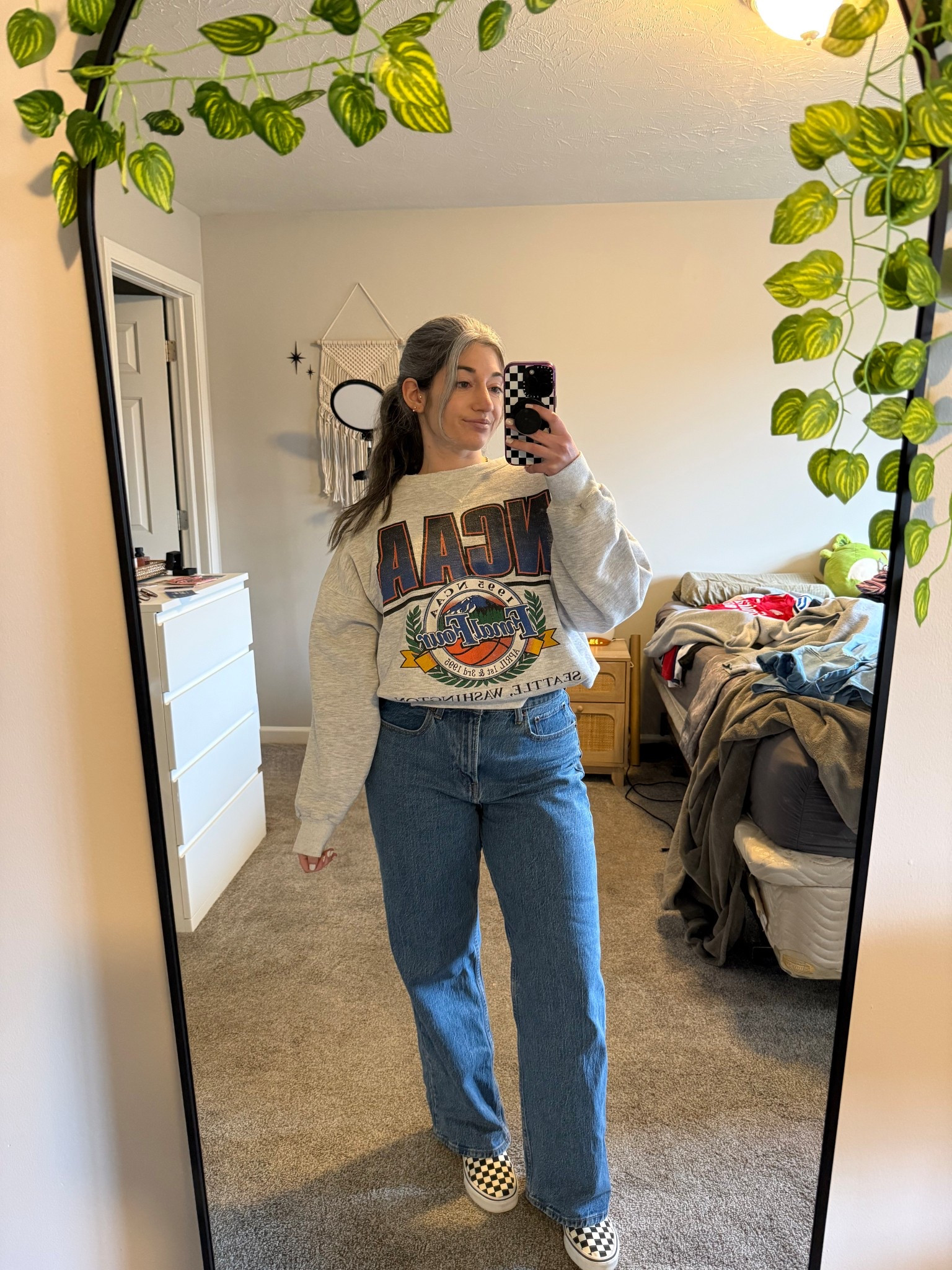 Sweater is vintage! From my dad's closet! Had to use my Croptuck 😂👏 #abercrombie #vans #vintage

#LTKdayinmylife #LTKgrwm #LTKootd