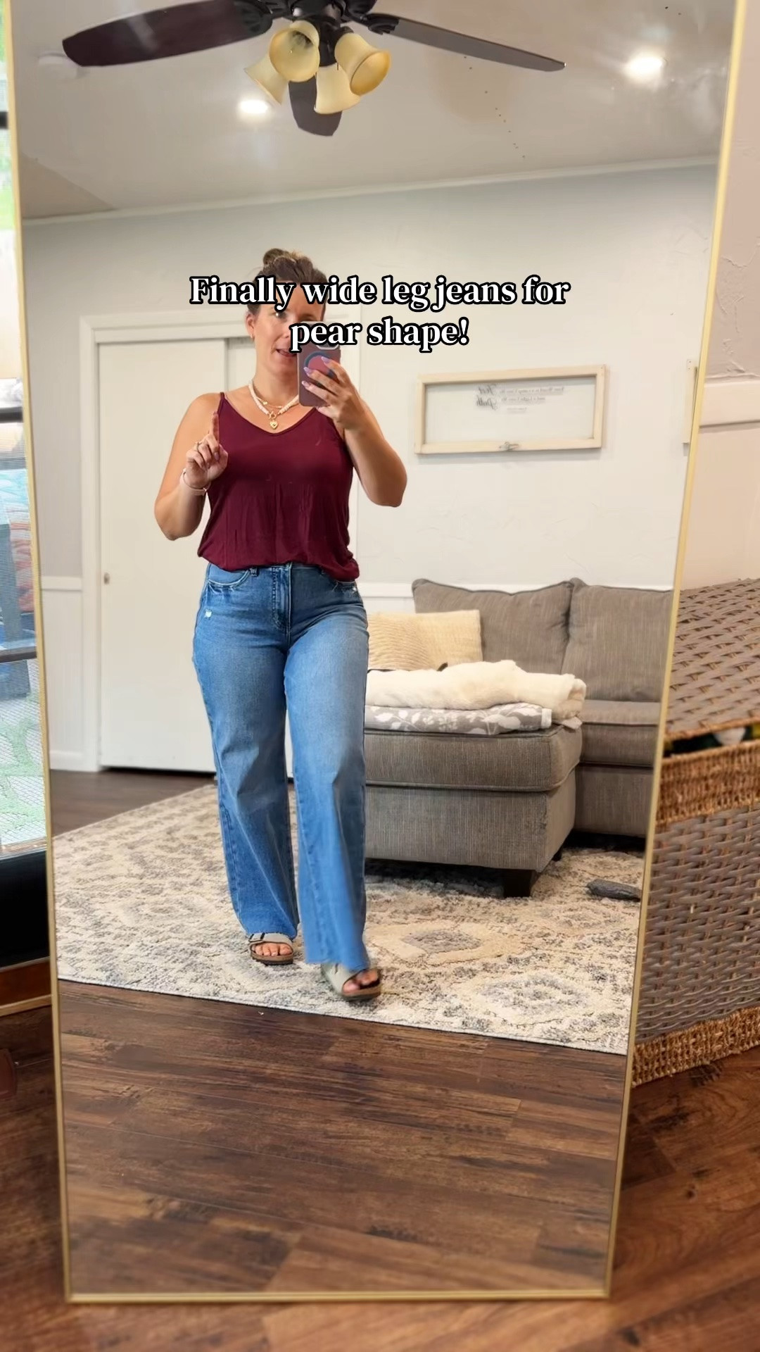 Wide leg jeans that have a raw hem so you can trim them to length! 
#widelegjeans #pearshaped #curvygirl

#LTKPetite #LTKOver40 #LTKMidsize