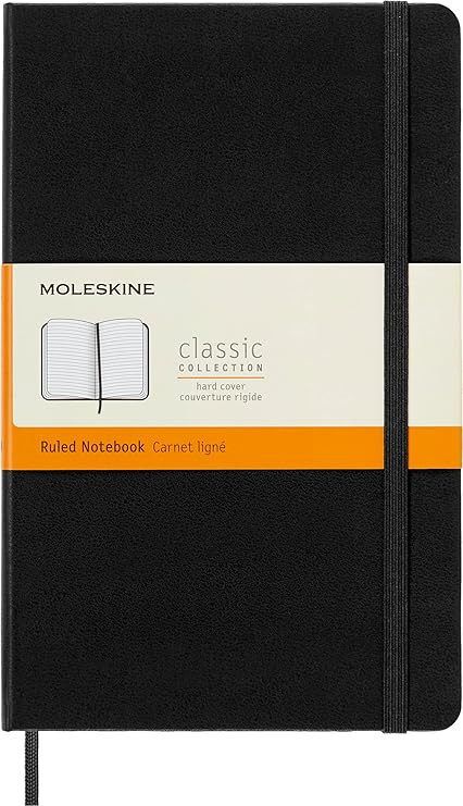 Moleskine Classic Notebook, Large, Ruled, Black, Hard Cover (5 x 8.25) | Amazon (US)