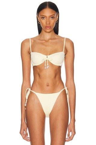 La Porte Fonda Underwire Bikini Top in Yellow | FWRD 