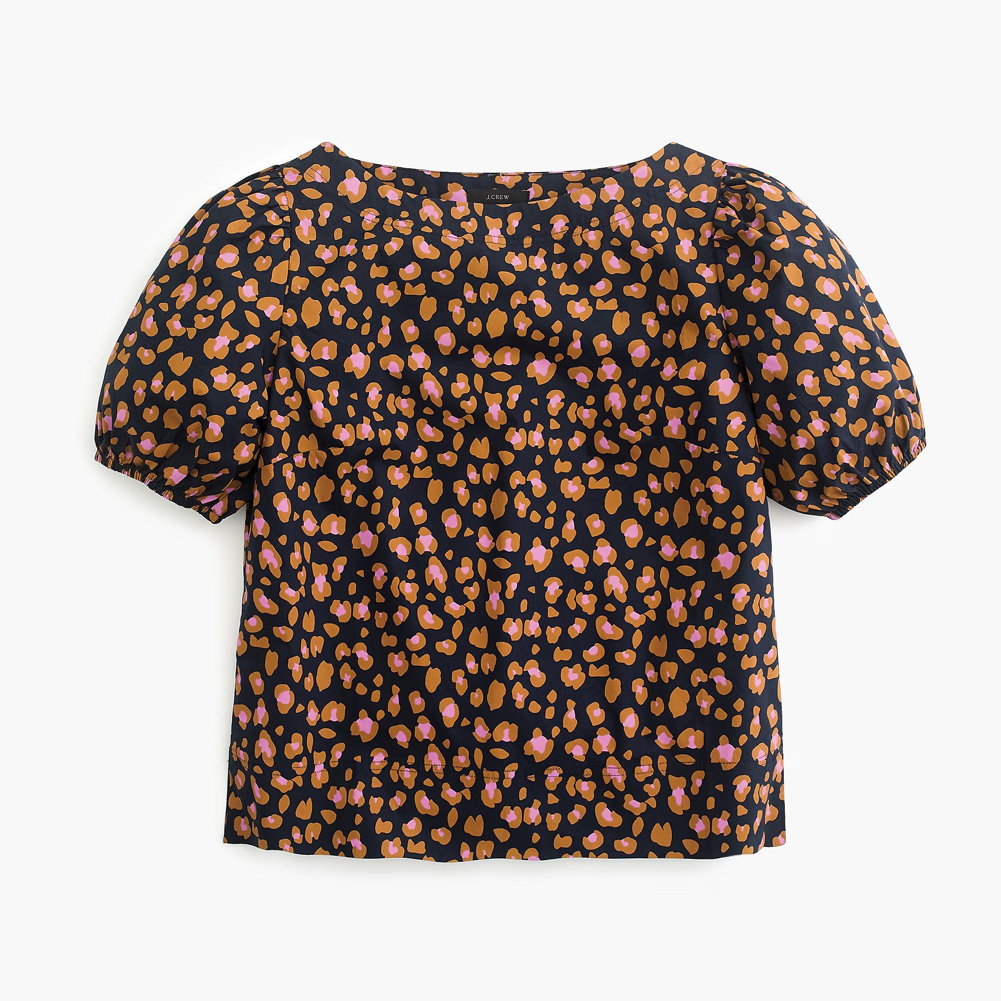 Puff-sleeve top in leopard | J.Crew US