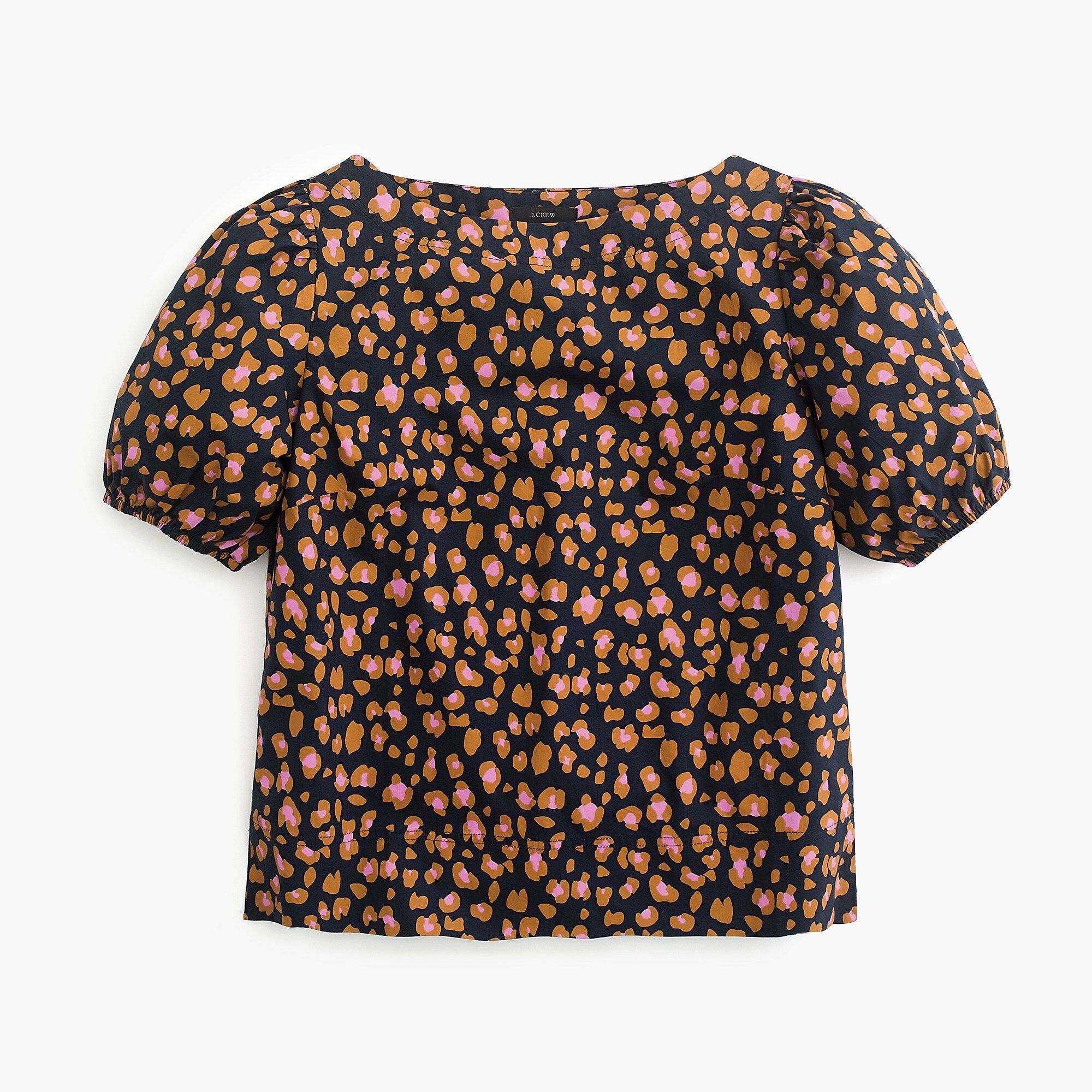 Puff-sleeve top in leopard | J.Crew US