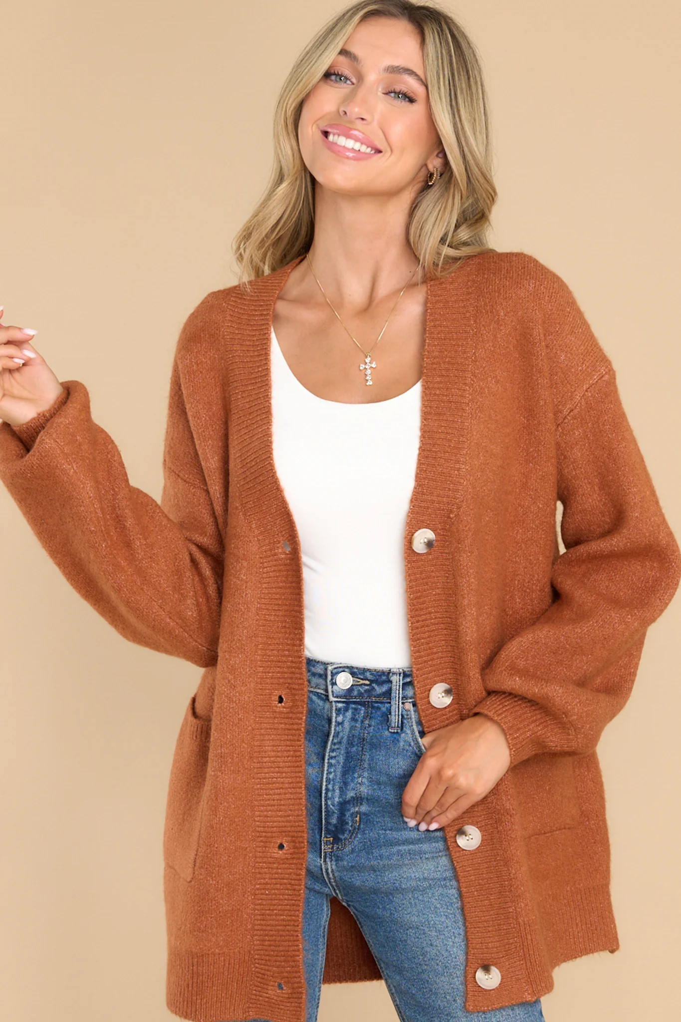 Your Best Bet Honey Cardigan | Red Dress