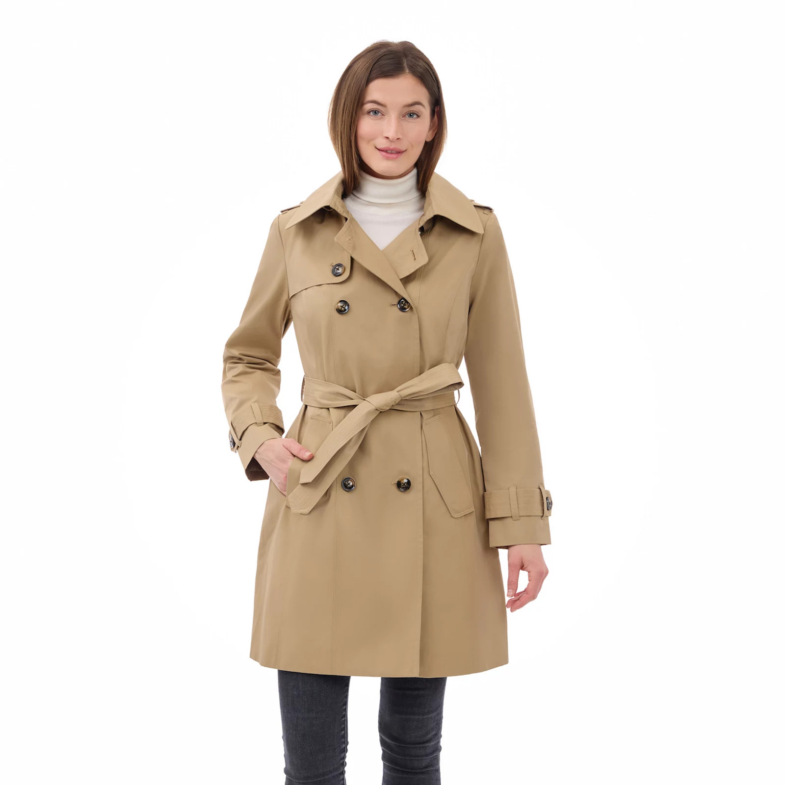 Women's London Fog Hooded Water-Resistant Raincoat | Kohl's
