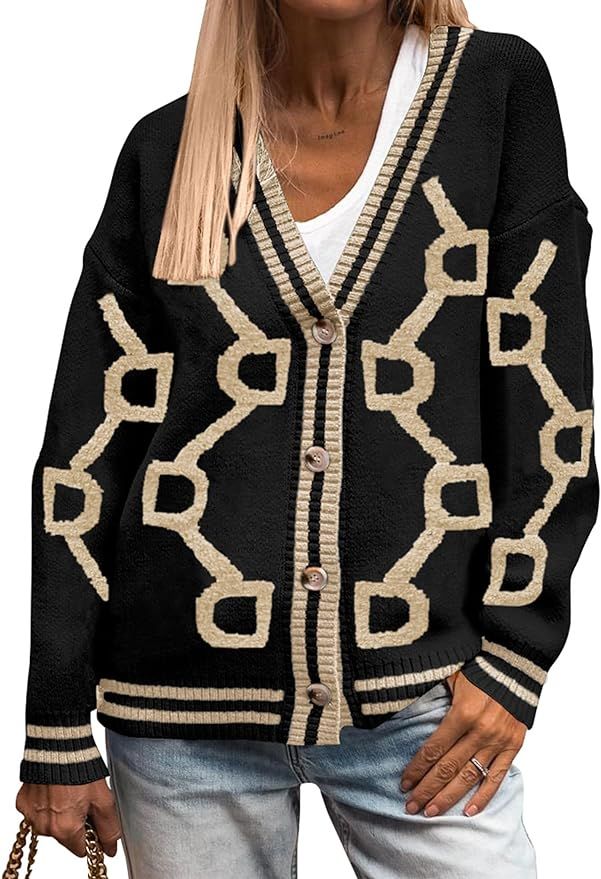 PRETTYGARDEN Women's Fall Chunky Knit Cardigan Sweaters Casual Open Front Button Up Winter Coats ... | Amazon (US)
