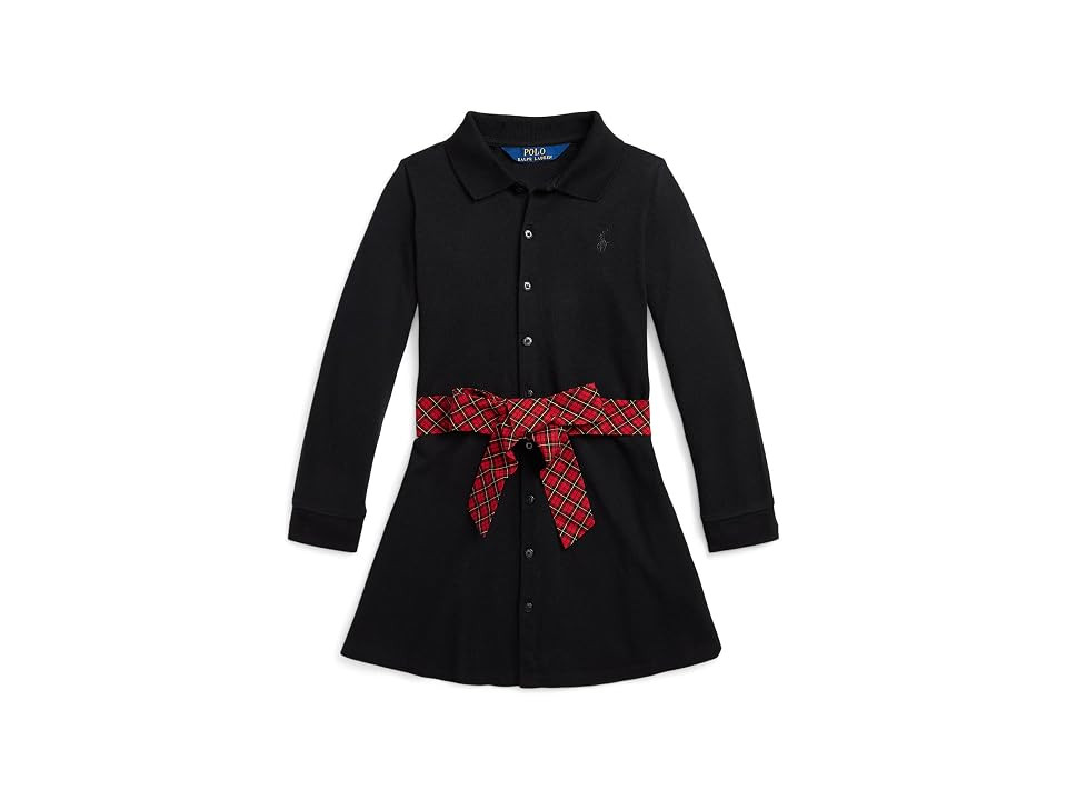Polo Ralph Lauren Kids Plaid-Sash Knit Oxford Dress (Toddler/Little Kids) Girl's Dress FA23 Polo Black : 5 Little Kid, Cotton | Zappos