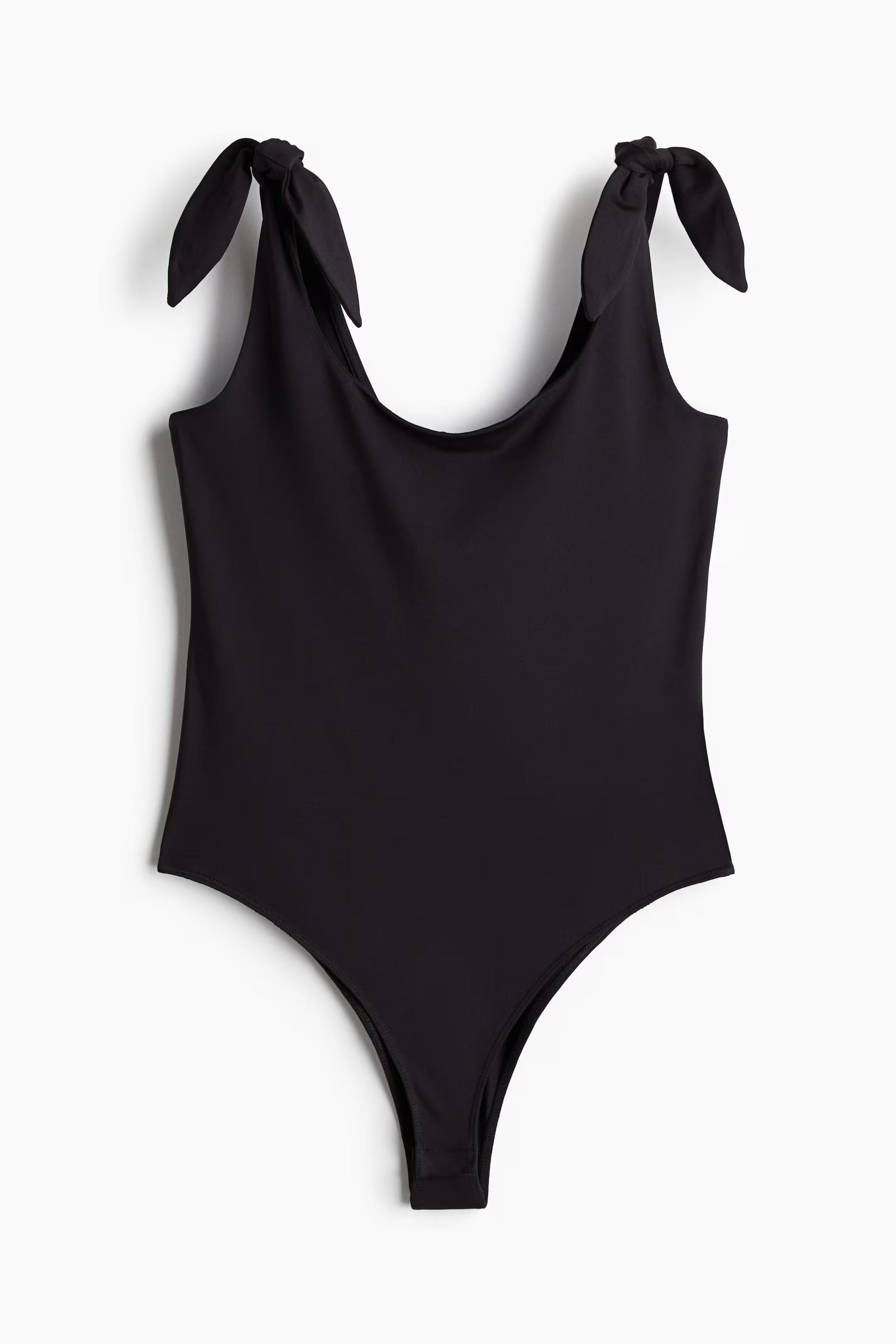 Tie-strap body - Deep neckline - Sleeveless - Black - Ladies | H&M GB | H&M (UK, MY, IN, SG, PH, TW, HK)