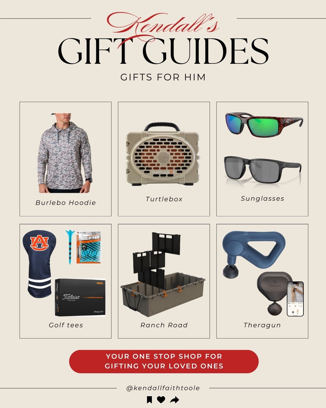 Gift ideas for him! Turtlebox speaker, sunglasses, Burlebo, theragun, ranch road, golf accessories 

#LTKHoliday #LTKGiftGuide #LTKCyberWeek