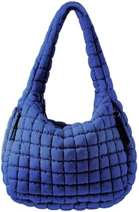 Puffer Quilted Shoulder Bag for Women Padding Shoulder Bag Puffy Hobo Bag Trendy Tote Bag 2025 | Amazon (US)