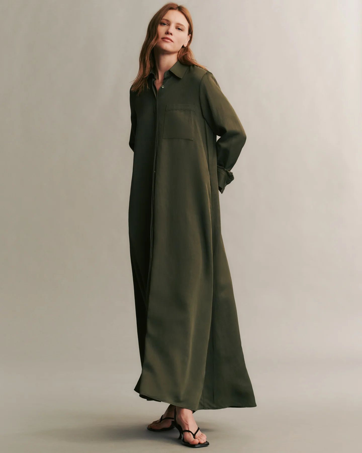 Jennys Gown in coated viscose linen | TWP