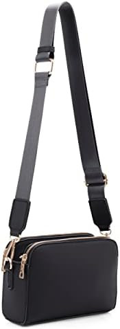 EVVE Crossbody Bags for Women Trendy Triple Zip Small Crossbody Camera Bag Purse with Wide Guitar... | Amazon (US)